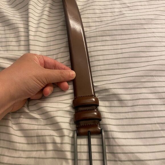Men's Brown Leather Belt - Picture 1 of 2
